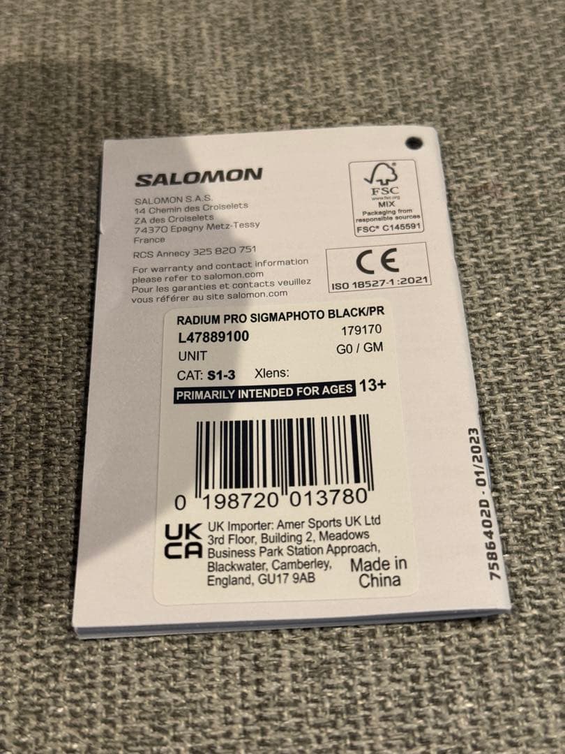 SALOMON RADIUM PRO SIGMA PHOTO ゴーグル