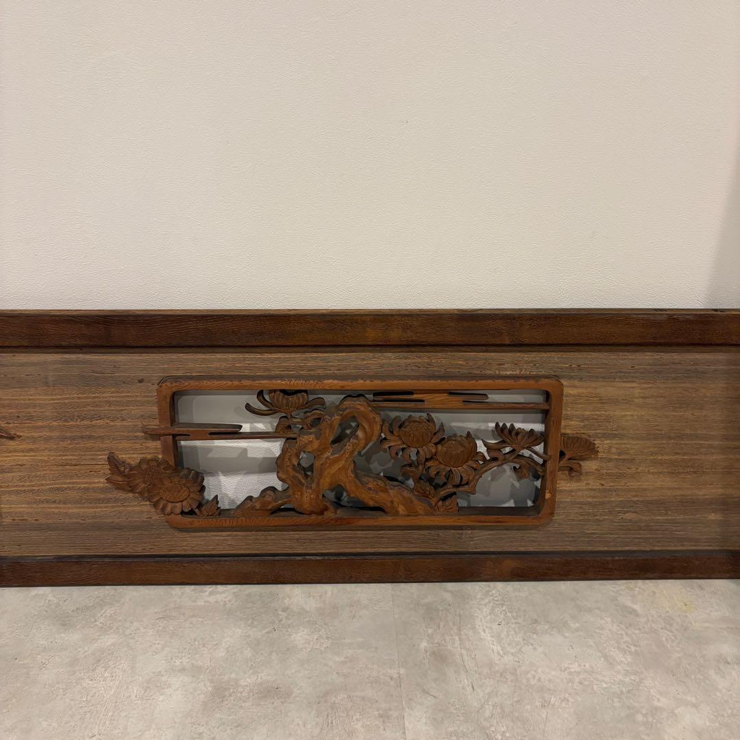 欄間 彫刻 縁起物 松 木彫り 伝統工芸 時代建具 古民家　幅1865mm