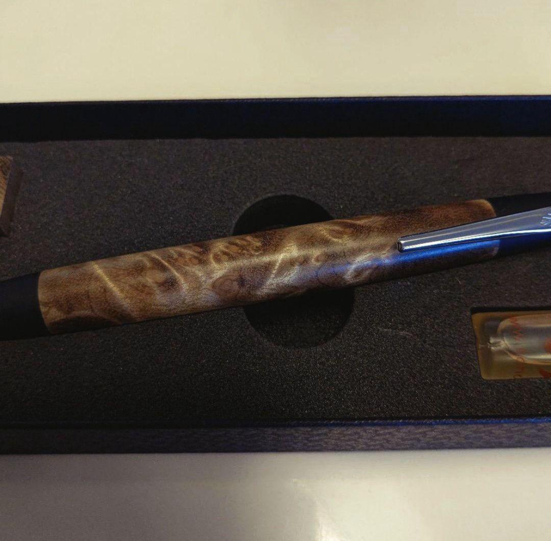 野原工芸　マーブルウッド　スタンダード　ボールペン　シルバー