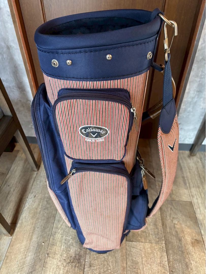 Callaway ゴルフバッグ ストライプ オレンジ/ネイビー