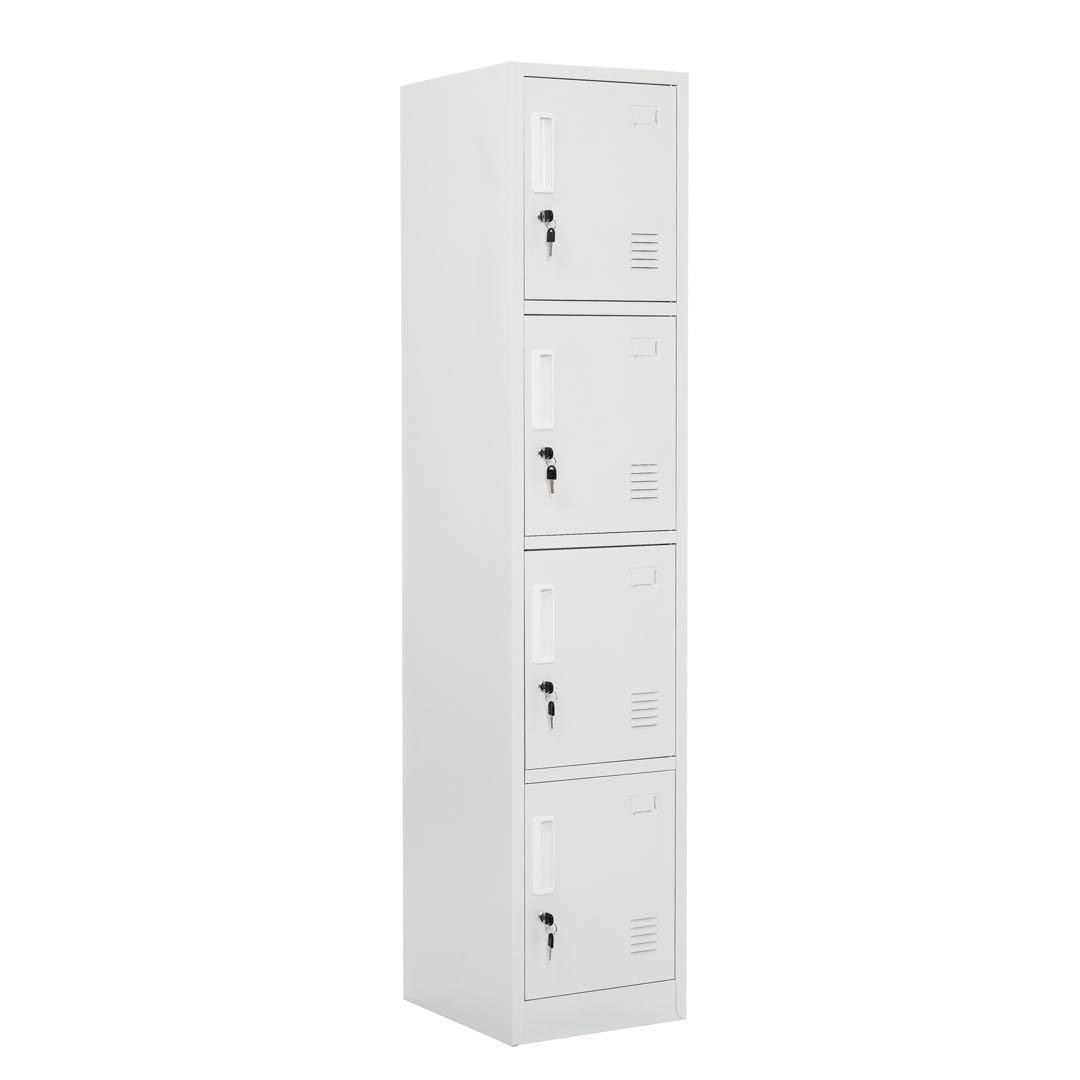 【新品】4人用スチールロッカー 鍵付き 1列4段 業務用