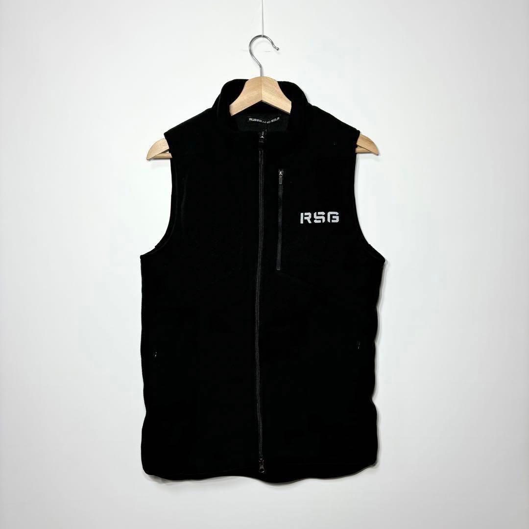 新品 ラッセルノ ゴルフ フリース ベスト ブラック M 4