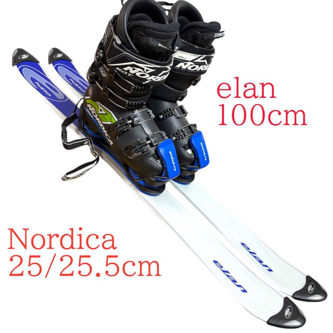 メンズ　ショートスキー　ファンスキーセット　elan 25/25.5cm