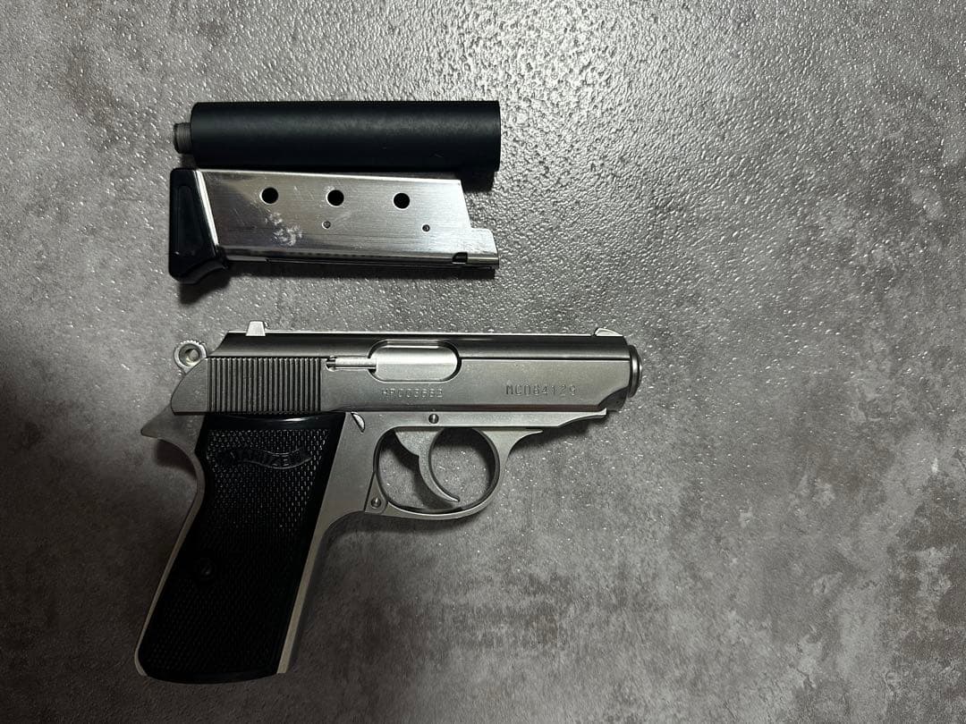 【300円off】マルゼン ワルサーPPK シルバー ガスガン 静音カスタム