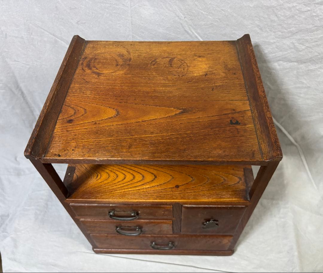 時代小箪笥 欅材 天然木 アンティーク家具 ビンテージ 木製箪笥