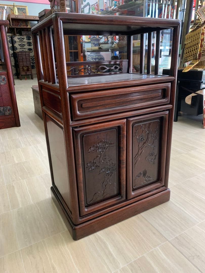 唐木茶箪笥　アンティーク　収納家具　茶箪笥