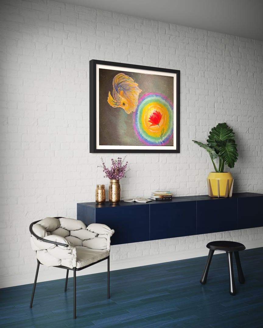 現代アート　「私を照らされた本当の私」　抽象画