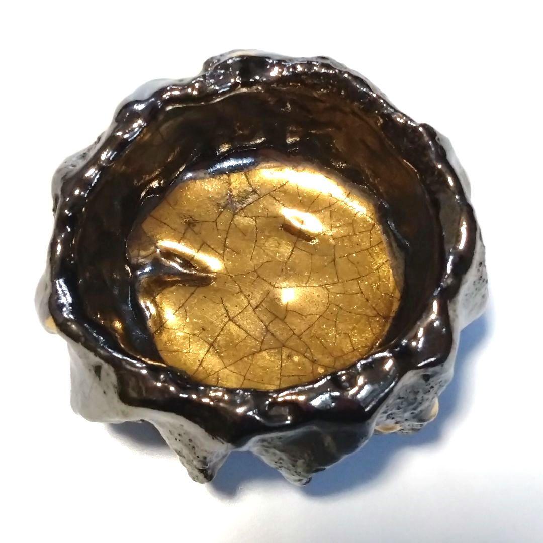 市川透　VANISHING POINT　ぐい呑　金銀　備前　ゴールド　シルバー