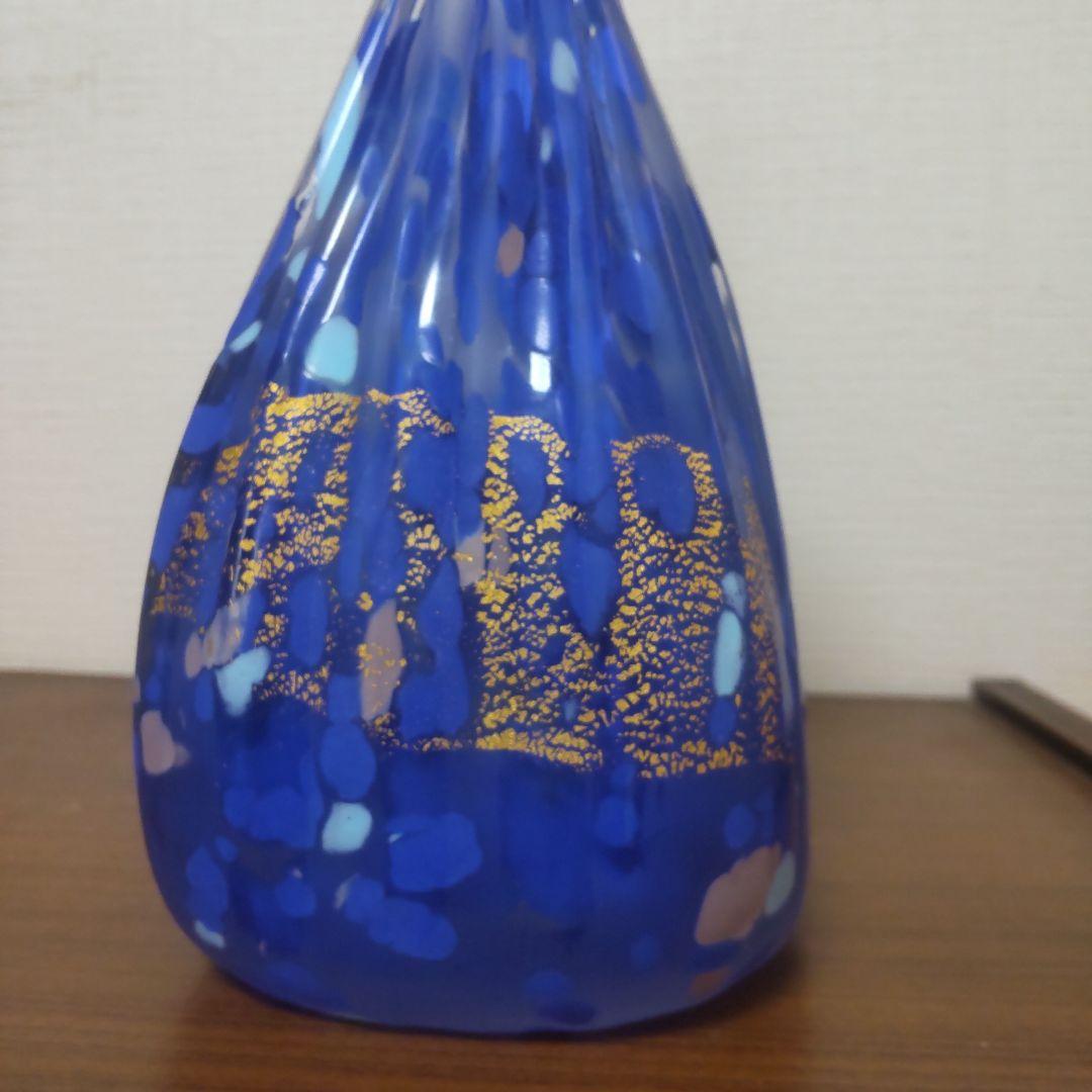 藤田喬平 手吹 瑠璃洋酒器 「醍醐」 瑠璃金彩酒器 ガラス工芸品 文化勲章