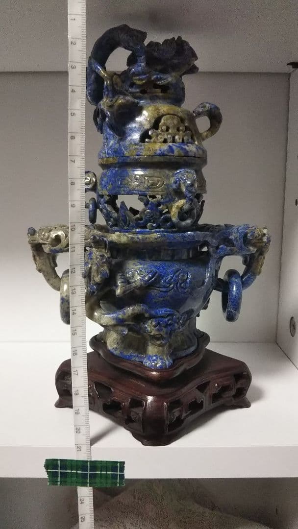 ラピスラズリ 香炉 骨董品 天然石