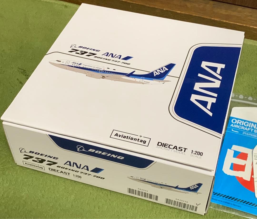 ANA 全日空 B737 JA02AN タグ モデルプレーン フラップダウン