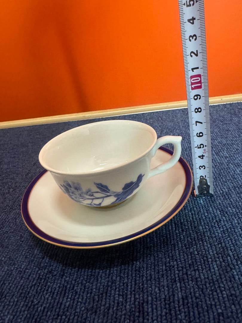 1845 深川製磁　菜の花　紅茶碗皿　金彩　未使用