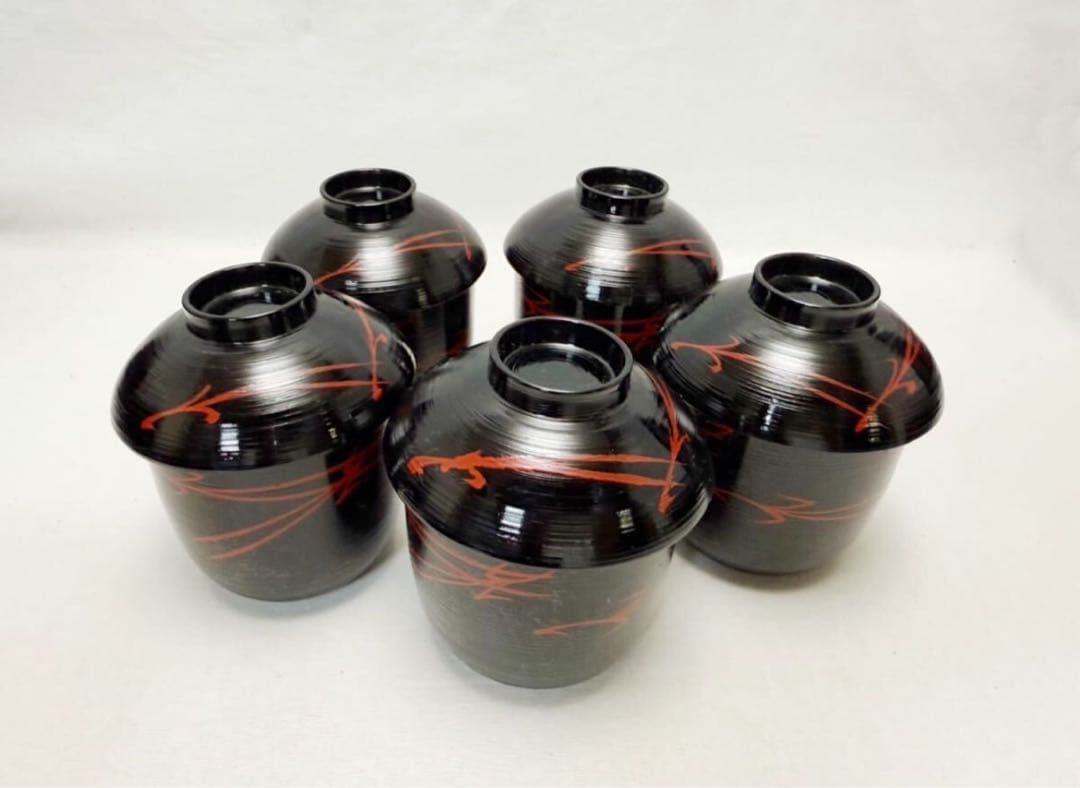 ほぼ未使用 懐石道具揃え 一式 黒塗 五客揃 茶道 利休形 共箱