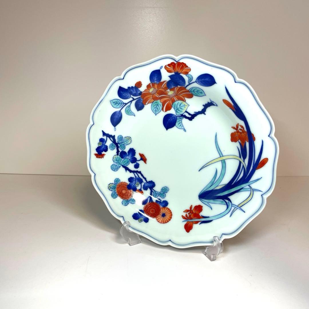 十三代 今右衛門 錦色鍋島 皿 菓子器 花絵