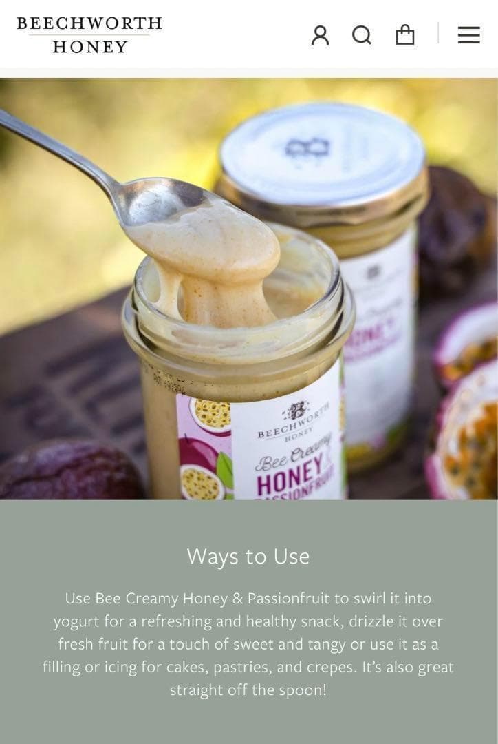 オーストラリア　BEECHWORTH ハチミツ　パッションフルーツ　いちご