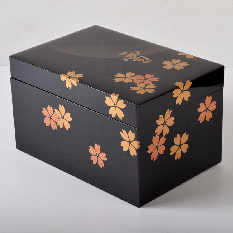 りんしゃん　輪島塗　岡山玉鳳雪月花蒔絵茶箱茶碗棗一式　共箱　U　R8427