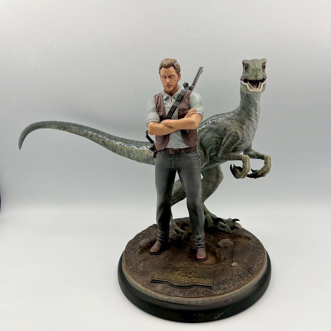 ジュラシックパーク　クロニクル　フィギュア　ブルー　恐竜　ラプトル　膝破損修復品