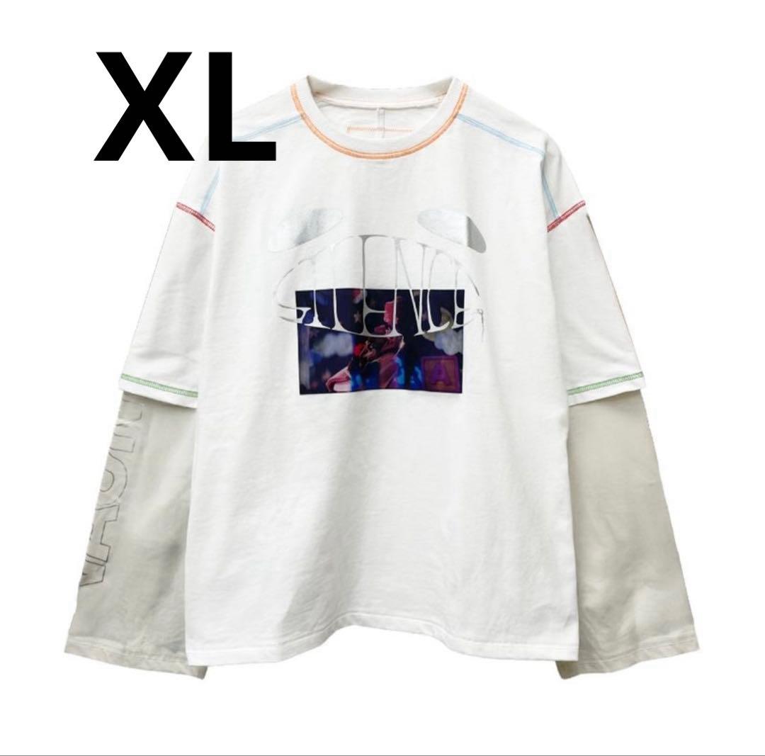 【XLサイズ】Logo Layered T-shirt SIlENCE