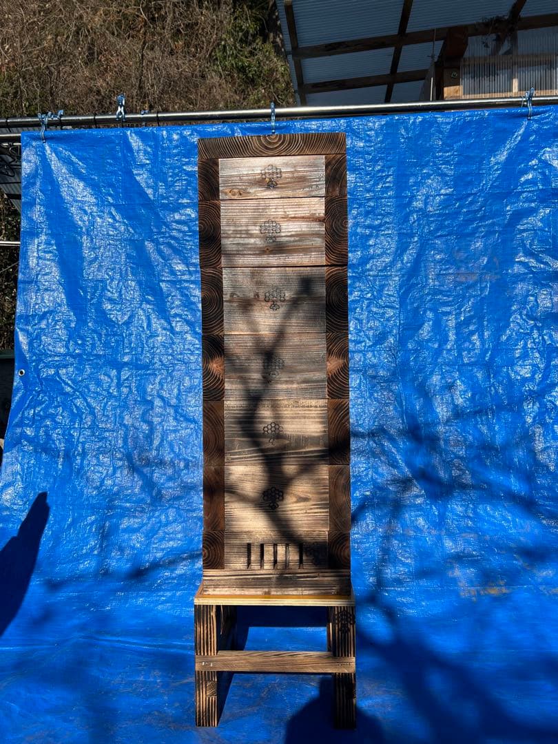 ニホンミツバチ　営巣用巣箱5段　板厚4.5cm　気候変動対応型　重箱式巣箱