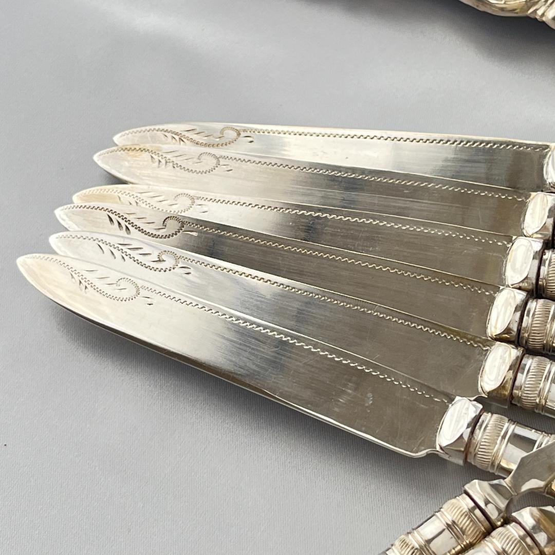 【英国 】【白蝶貝】ビクトリアン デザートセット12本 マザーオブパール ケース