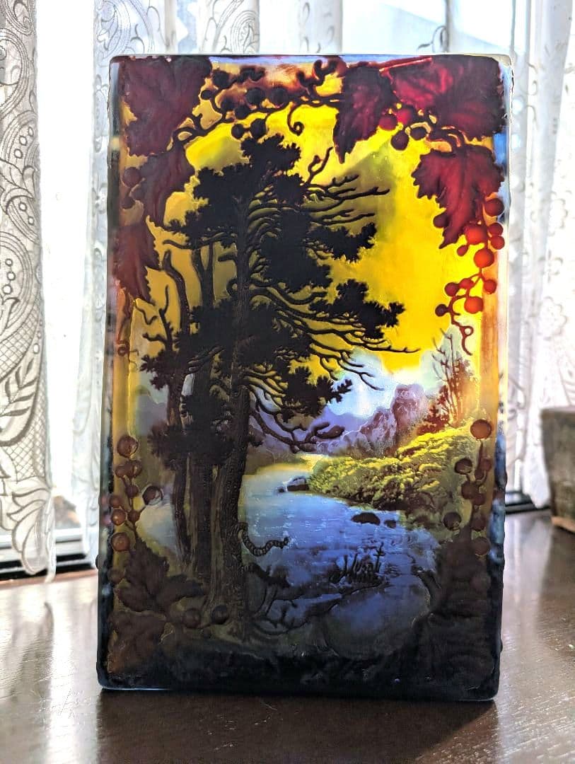 残り7日以内 ガレ復刻品 カメオ彫り ガラス工芸品