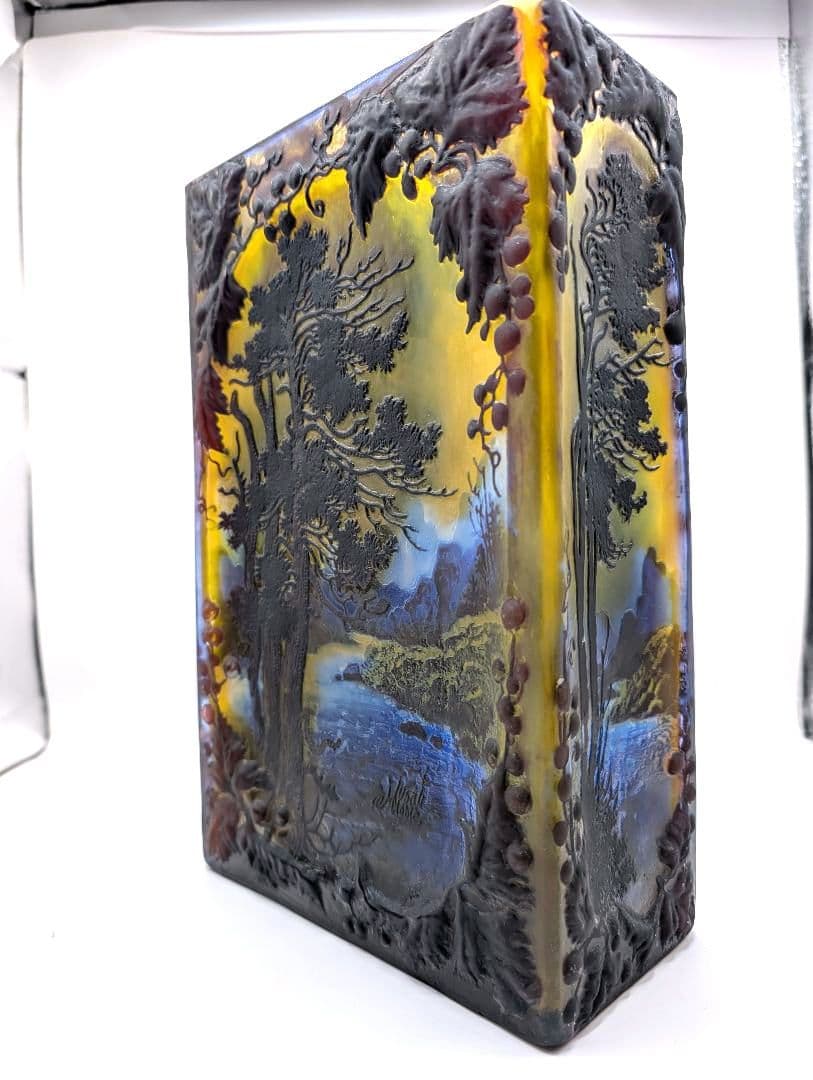 残り7日以内 ガレ復刻品 カメオ彫り ガラス工芸品