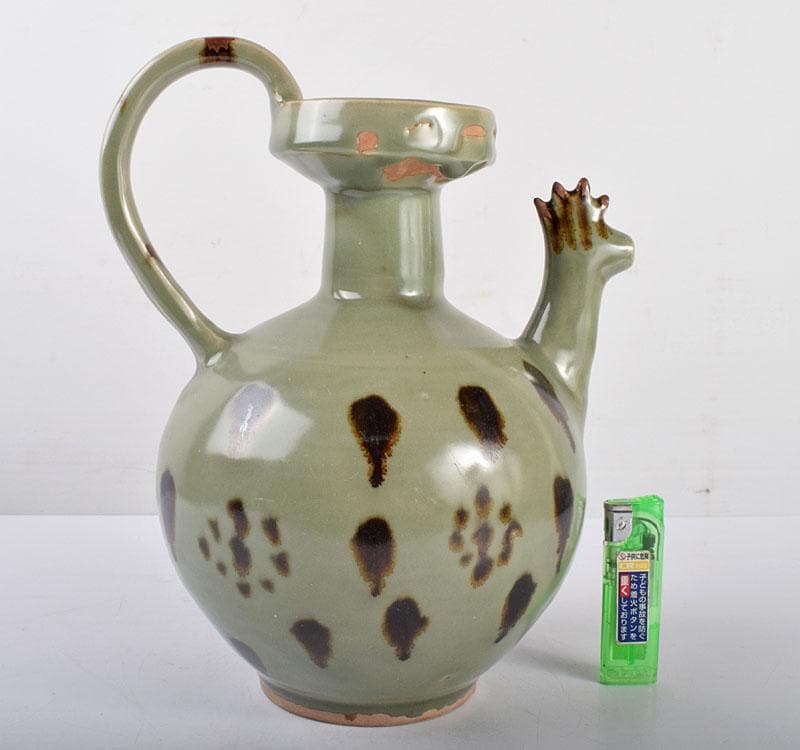 中国　龍泉窯　飛青磁　執壷　水注　C　R4171E