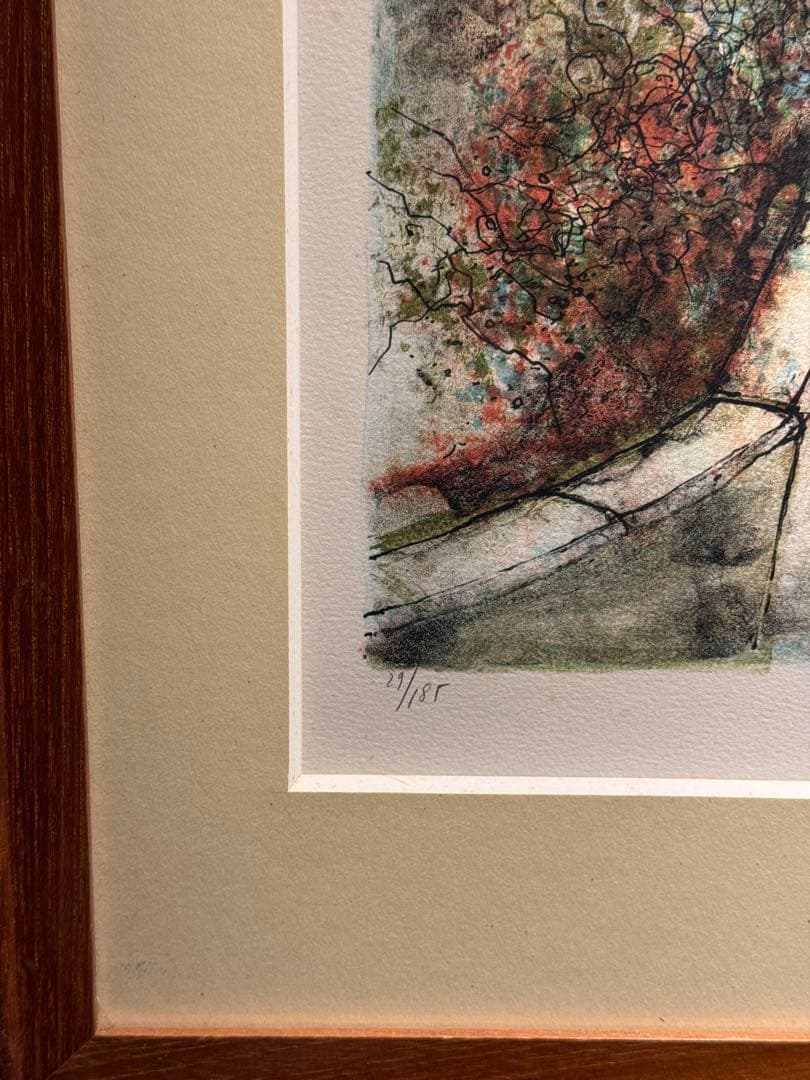 ベルナールガントナー【花咲く村の家】　lithograph Paris