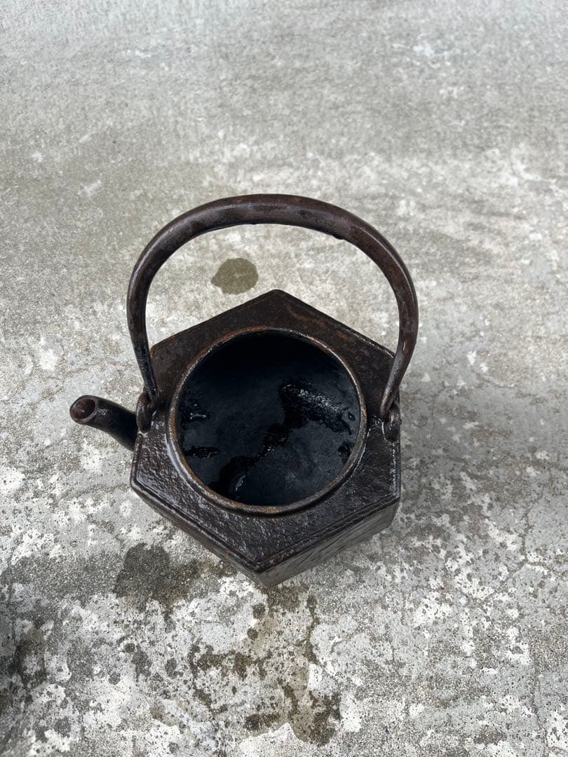 鉄瓶 急須 アンティーク レトロ 茶器　六角形　骨董