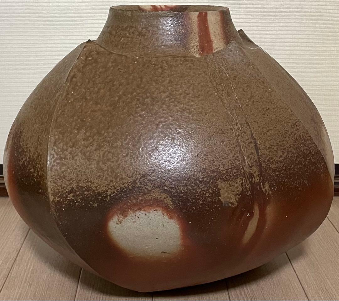 TK　大壺　備前焼　作家作品　共箱　共布　栞　　　　12kg v447