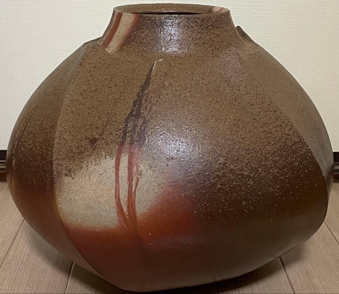 TK　大壺　備前焼　作家作品　共箱　共布　栞　　　　12kg v447