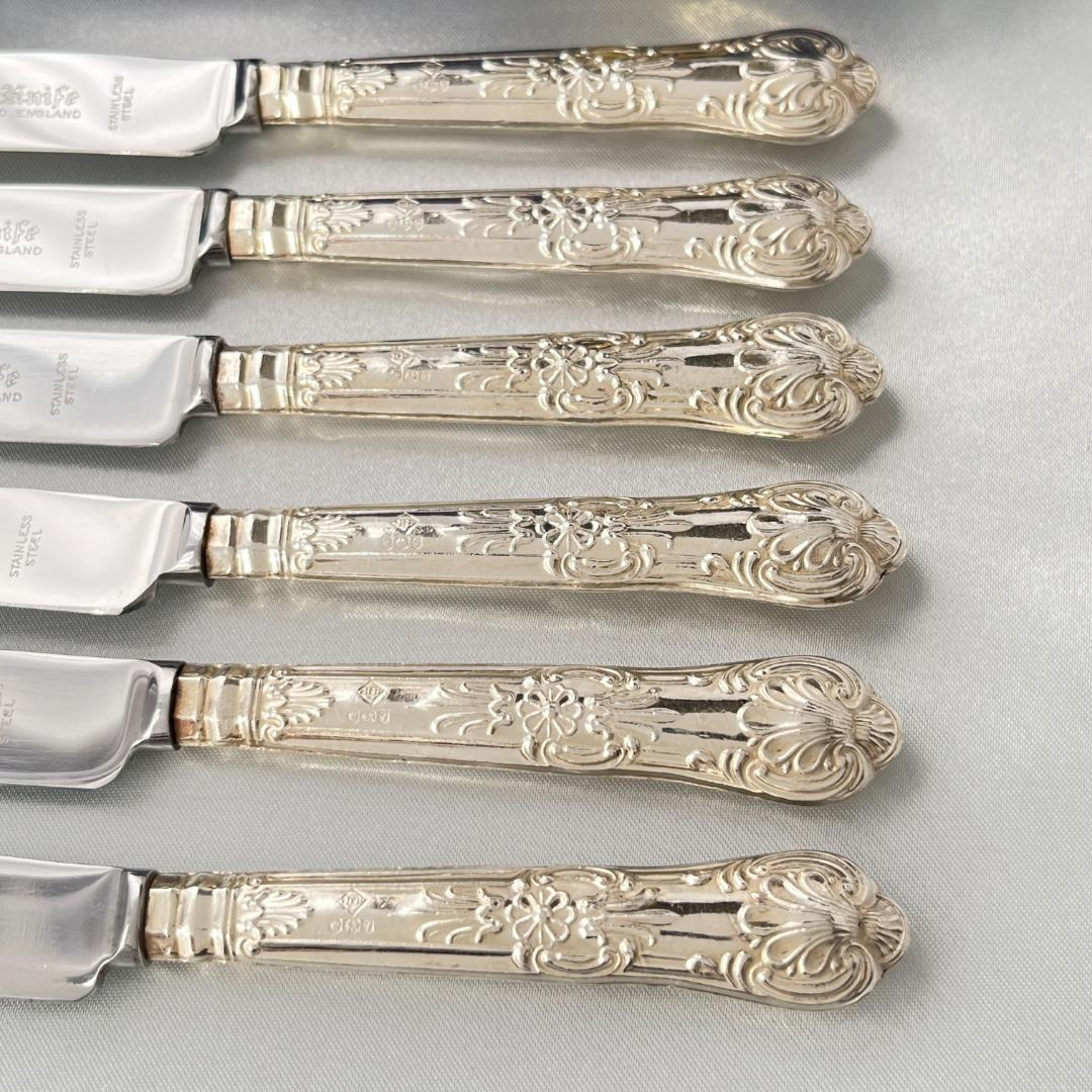 【Harrison Bros】 【純銀ハンドル】キングスパターン ティーナイフ