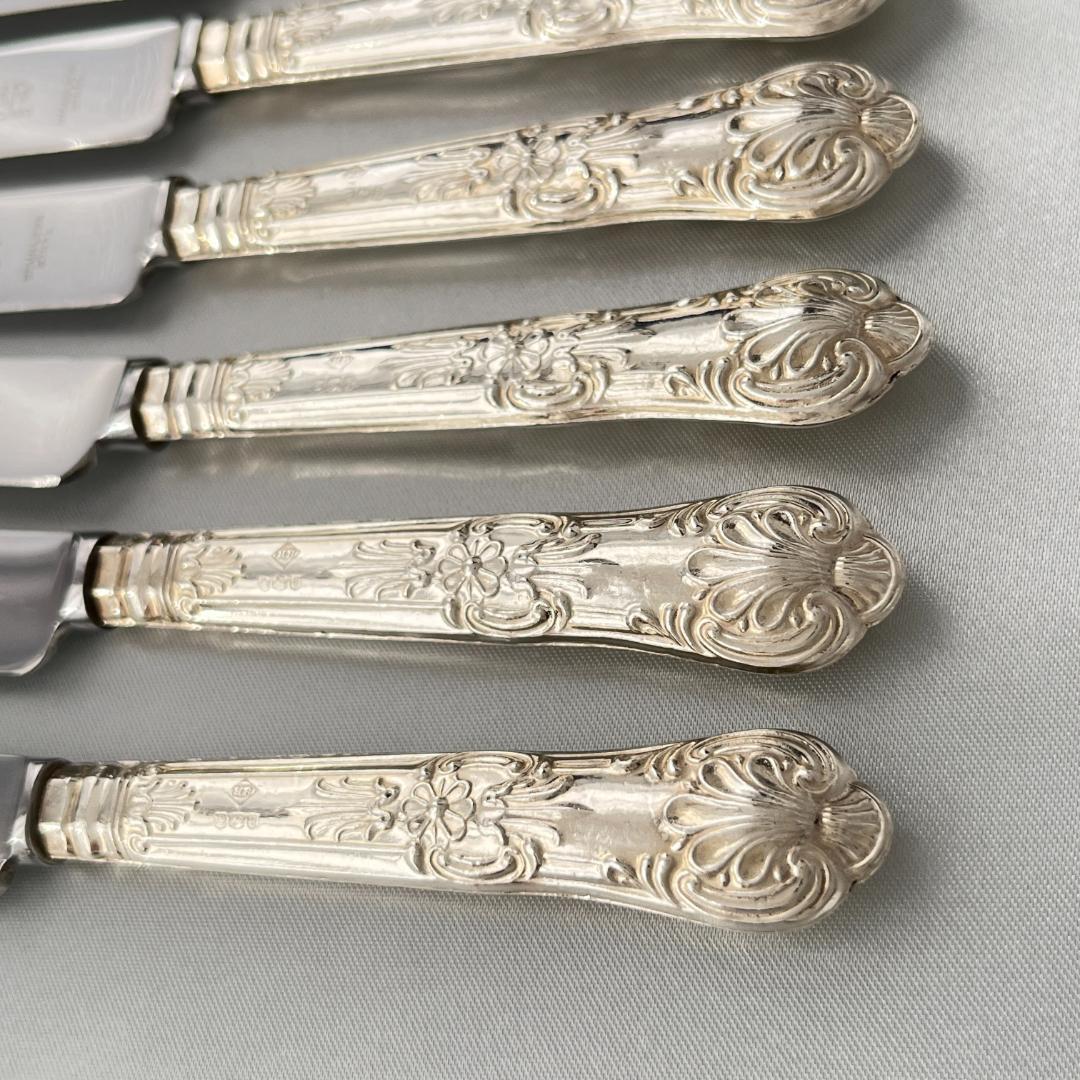 【Harrison Bros】 【純銀ハンドル】キングスパターン ティーナイフ