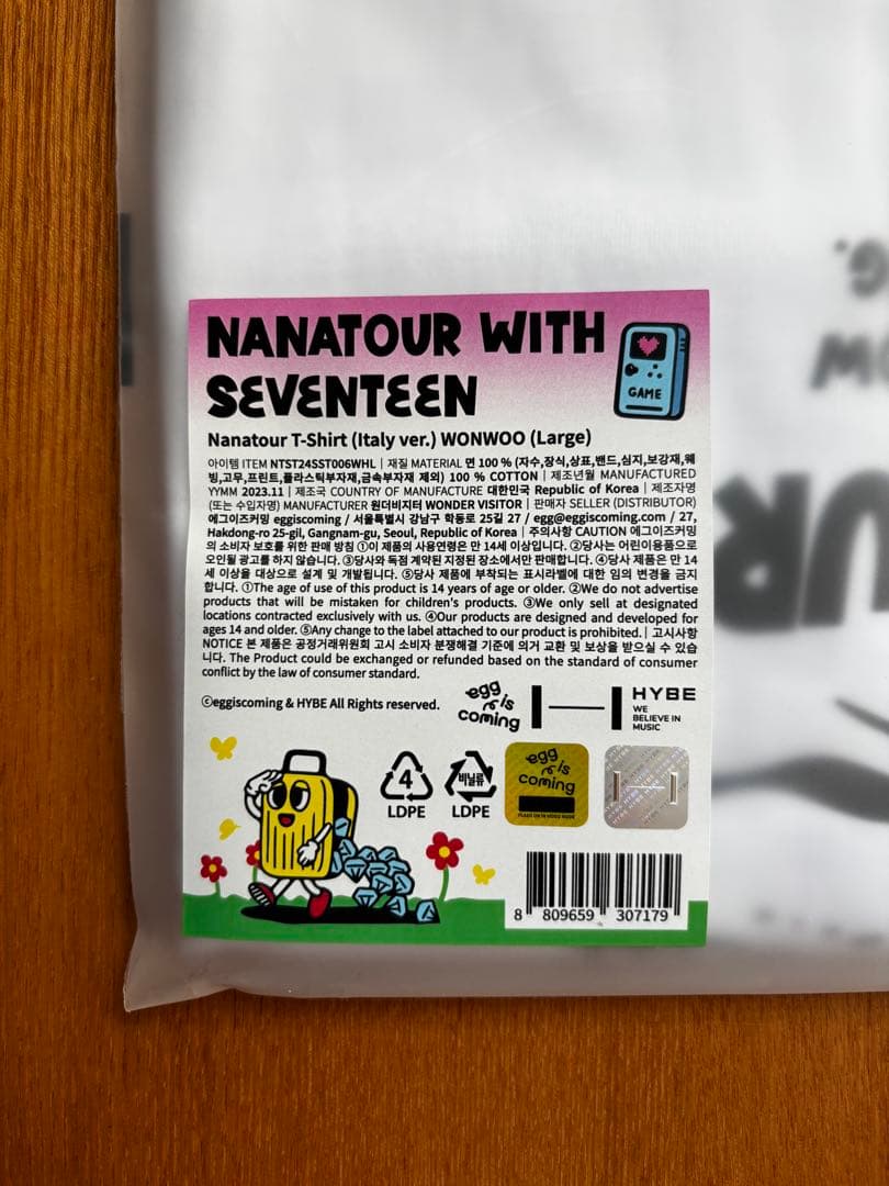 NANATOUR WITH SEVENTEEN Tシャツ (LARGE) ウォヌ