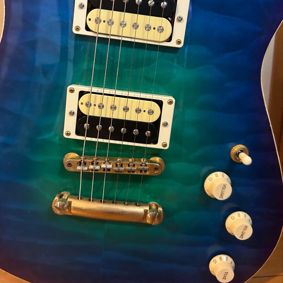 【カスタムギター】個性派エレキギター 青/紫 グラデーション H-H