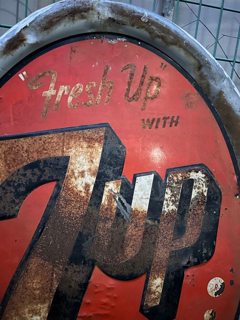 ★7up 看板★ビンテージ　ホーロー看板　セブンアップ　7UP