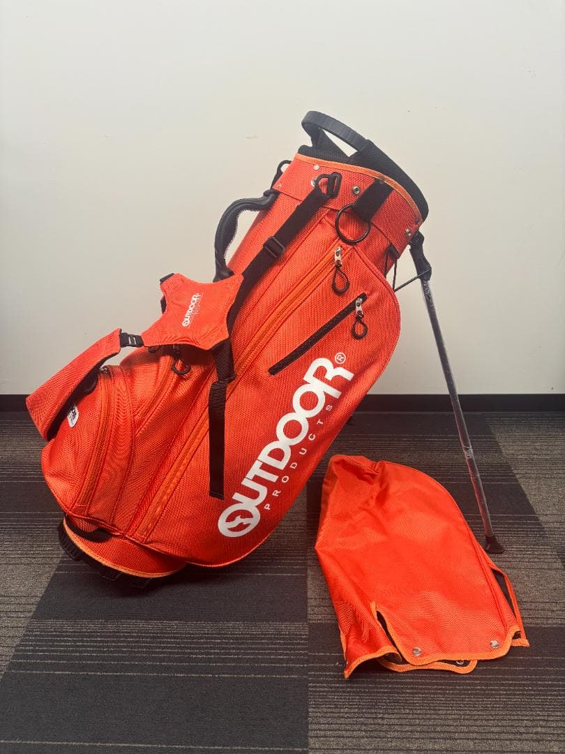 OUTDOOR PRODUCTS スタンド式キャディバッグ オレンジ