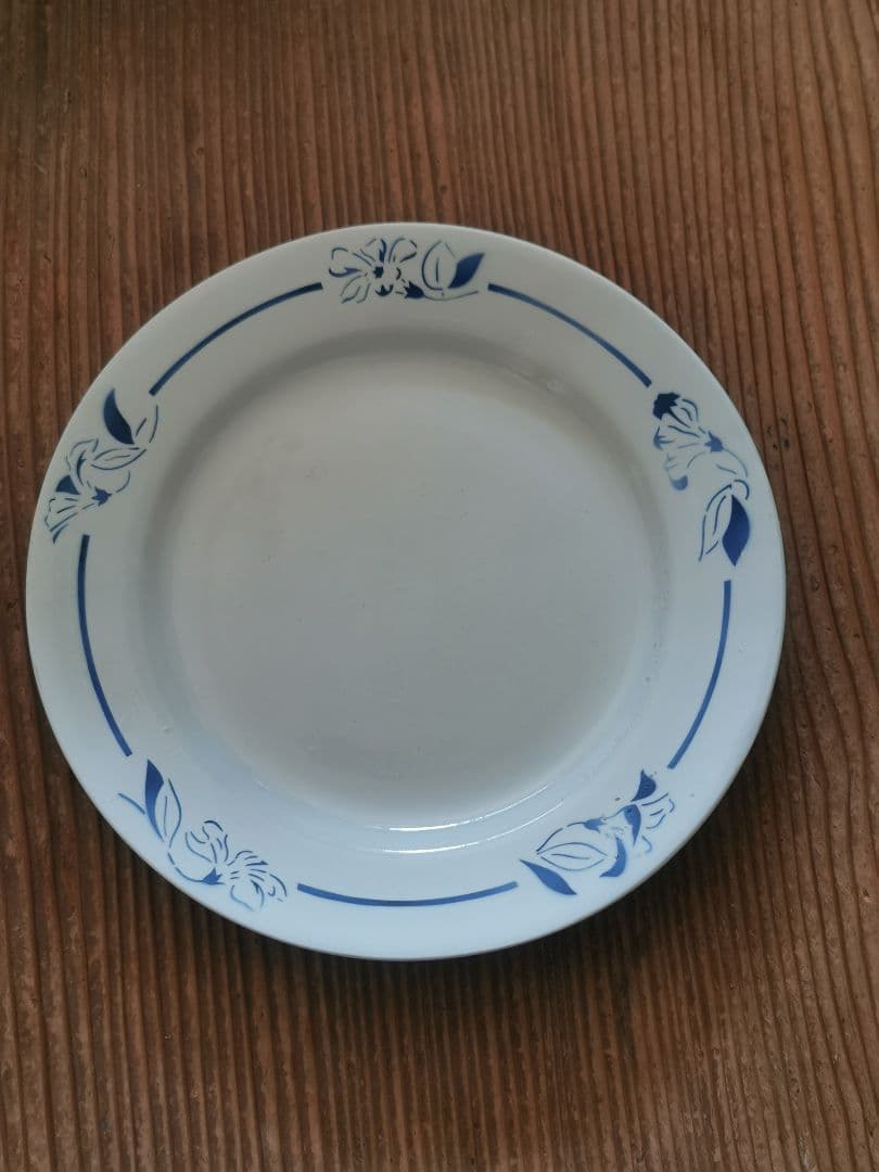 アンティーク クレイユモントロー インディゴの水仙 22㎝プレート２枚セット α