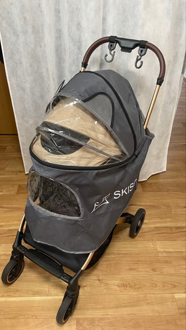 【美品】SKISOPGO 3wayペットカート 純正レインカバー付き！20kg