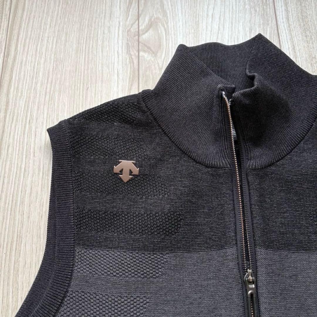 【極美品】デサントゴルフ ニットベスト メランジ ジップアップ M バイカラー