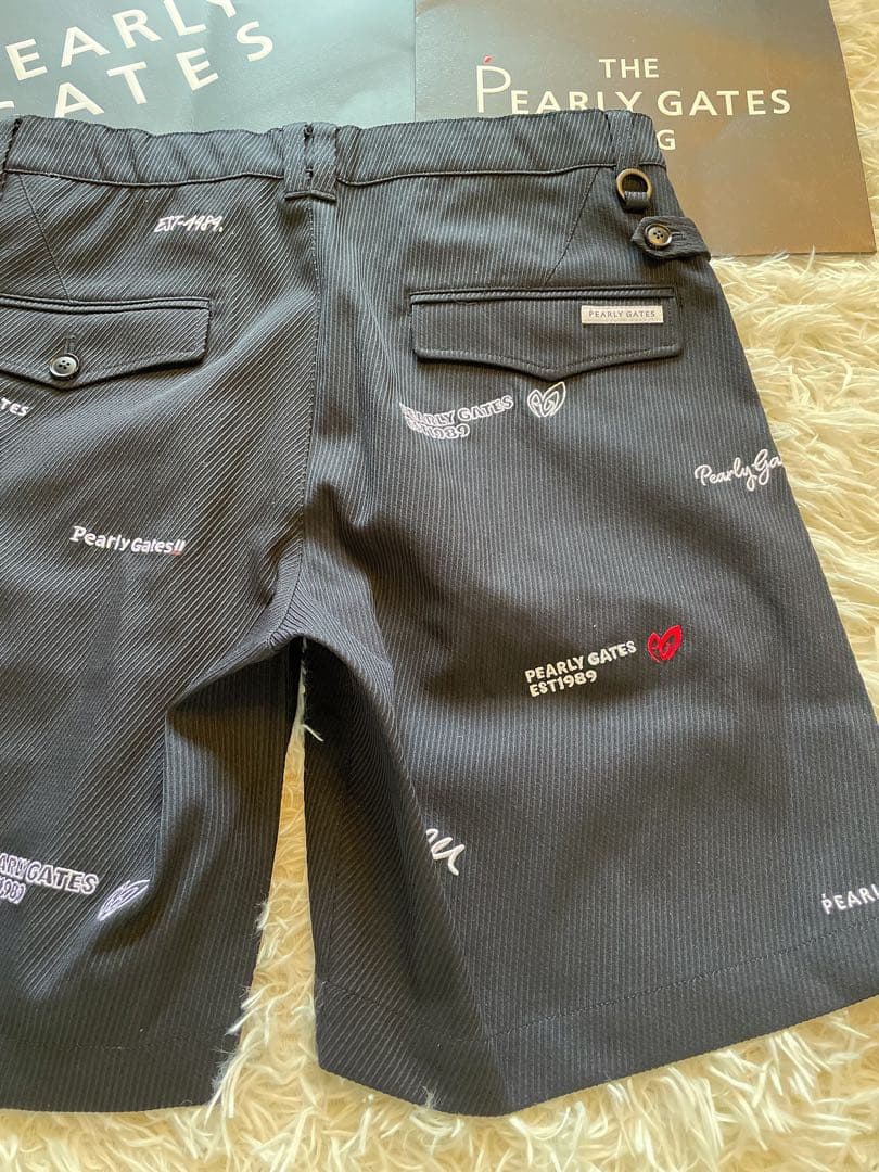 人気完売品パーリーゲイツパロディロゴ柄のカルゼジャガードショートパンツサイズ4