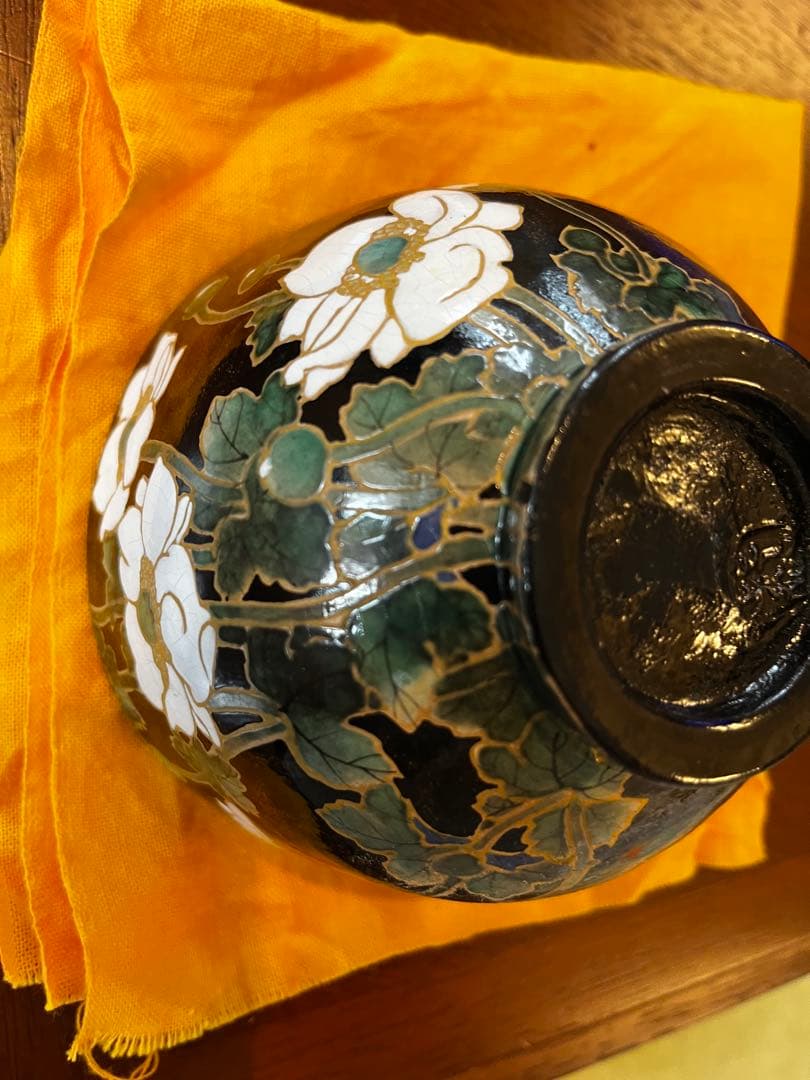 抹茶茶碗　乾山写し　秋海棠　浅野紫仙作（山崎窯）