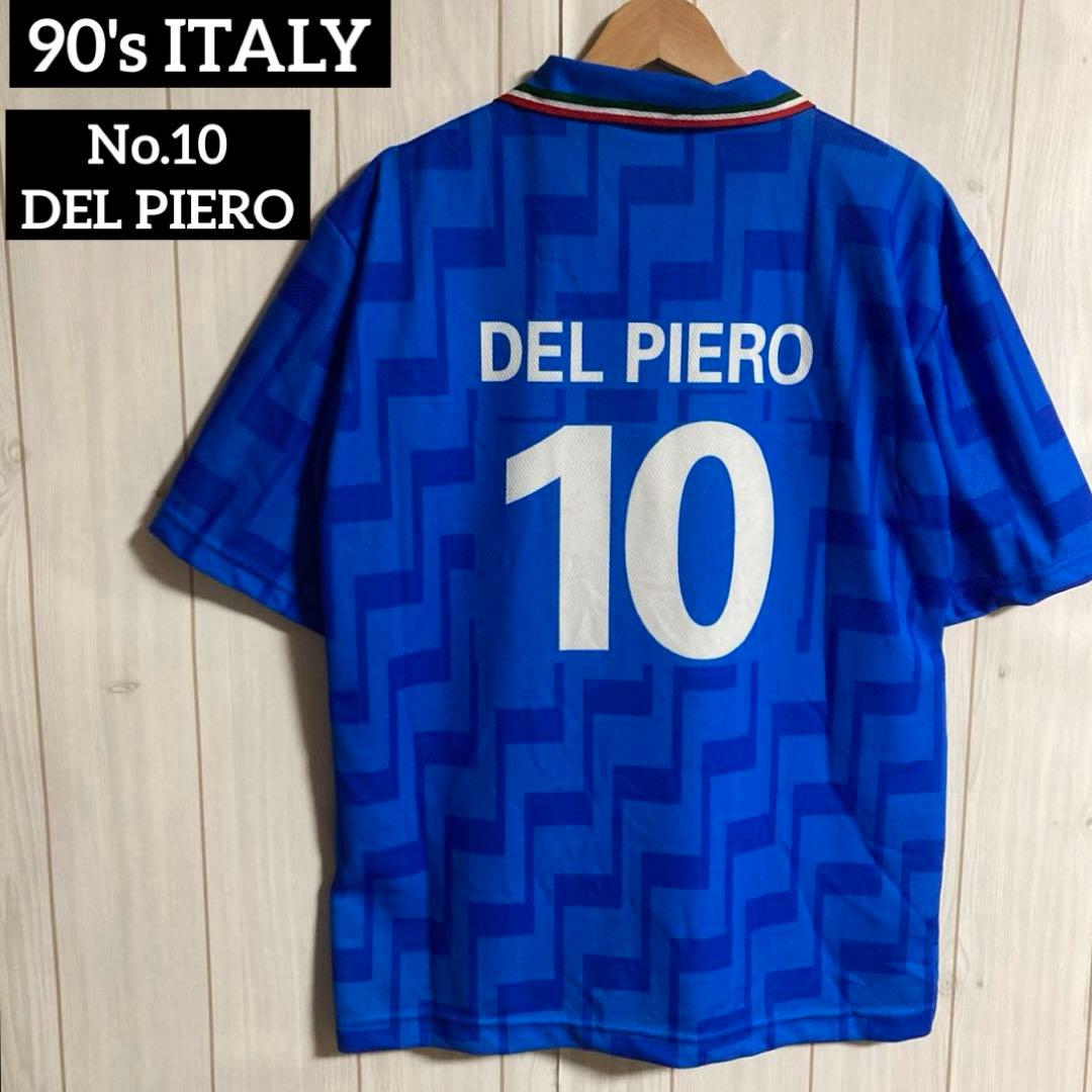 希少90sイタリア代表デルピエロSPモデル10番サッカーゲームシャツユニフォーム
