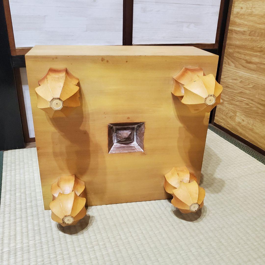 【状態良好】碁盤 脚付き へそあり 無垢盤 5寸8部 高級囲碁盤