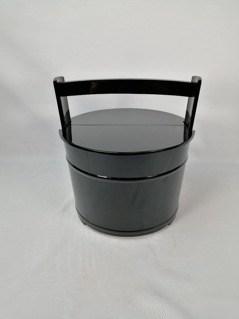 【茶道具】秀穂造　黒手桶水指　水指378