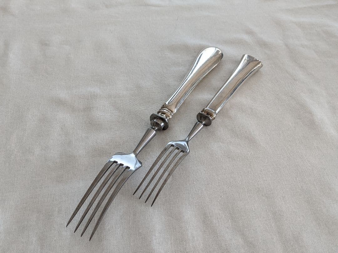 フォーク シルバー 銀器 アンティーク 銀製品 二本
