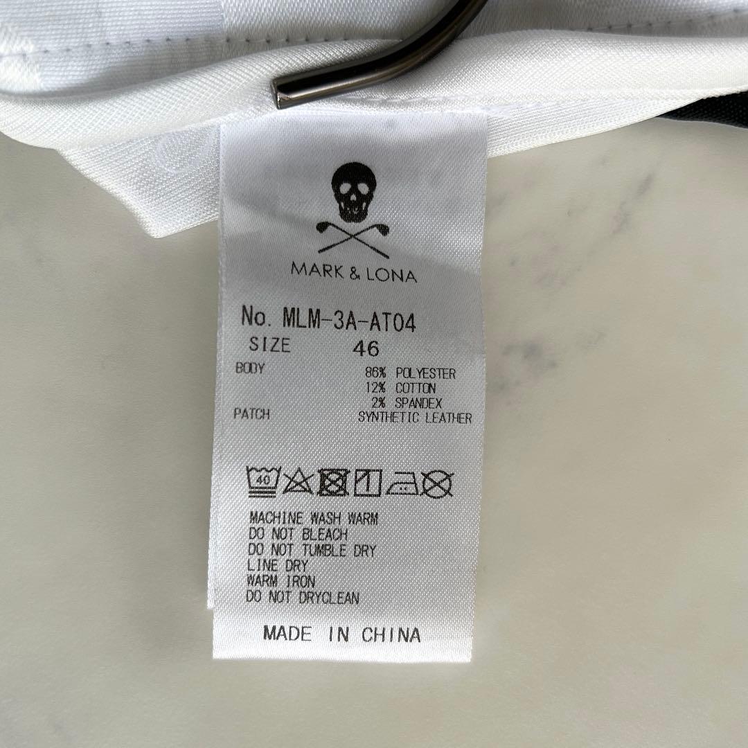 マークアンドロナ 2023年モデル 総柄 ジャカード パンツ レザーロゴ 白