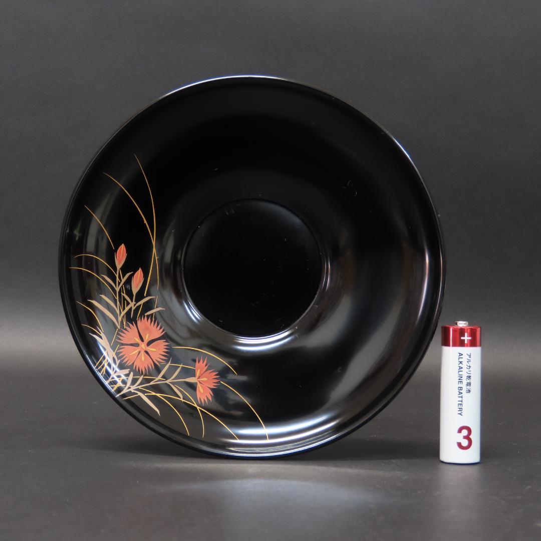 ⭕392 美品 輪島塗 木製漆塗 なでしこ図 蒔絵 茶托5客 桐箱 煎茶道具