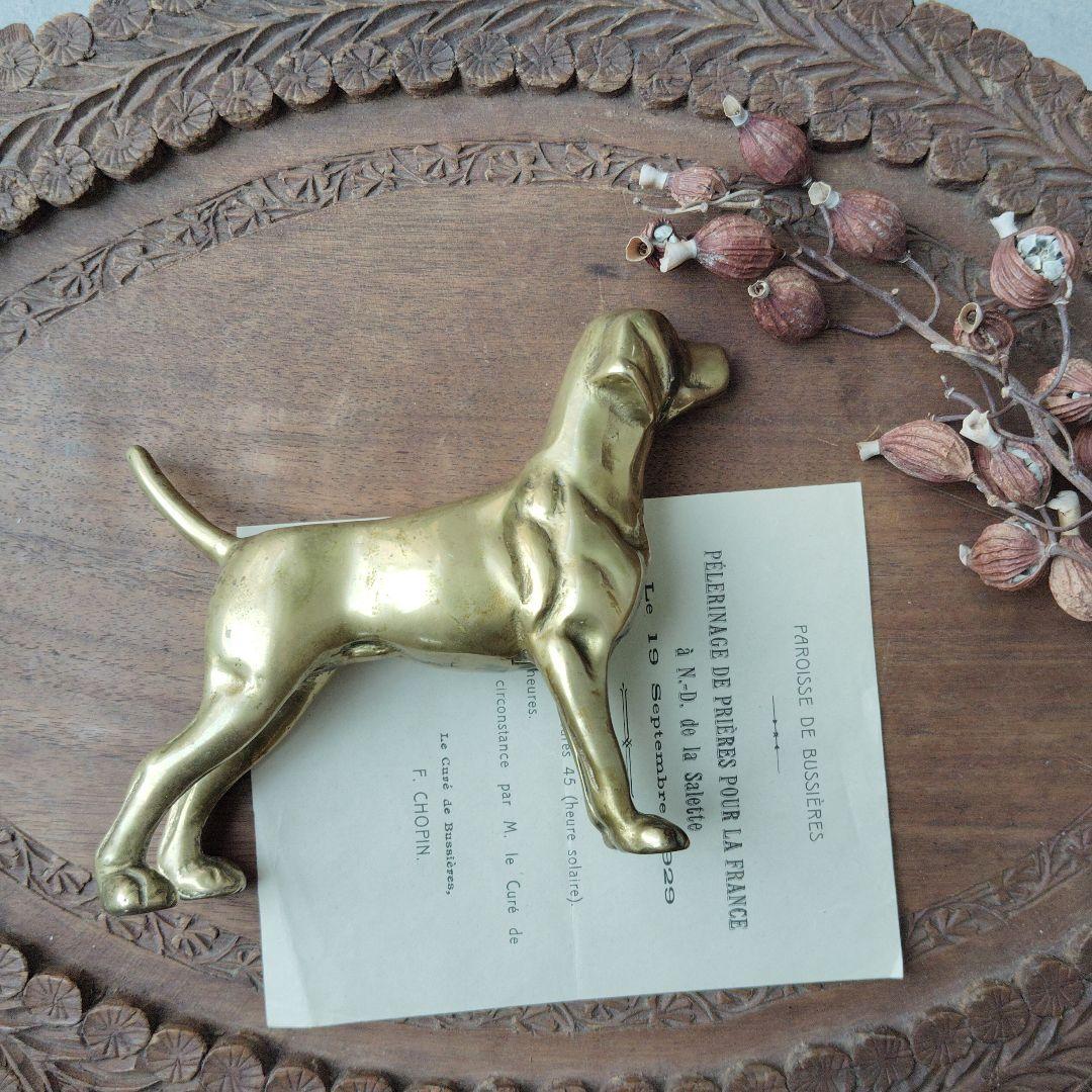 英国　真鍮のオブジェ　ゴールデンレトリバー イギリス　犬　オブジェ　アンティーク