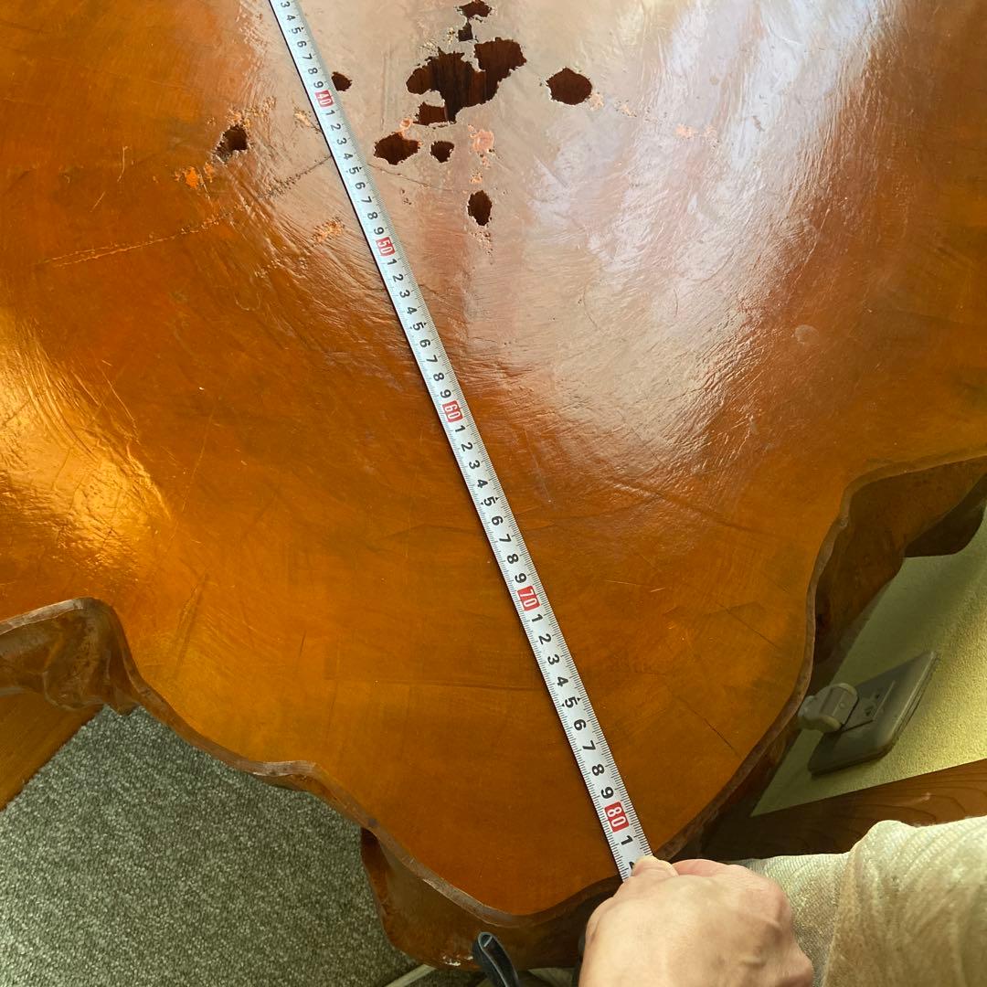 ☆木製 不規則形状 座卓テーブル　直接引き取りorたのめる便（送料別です）